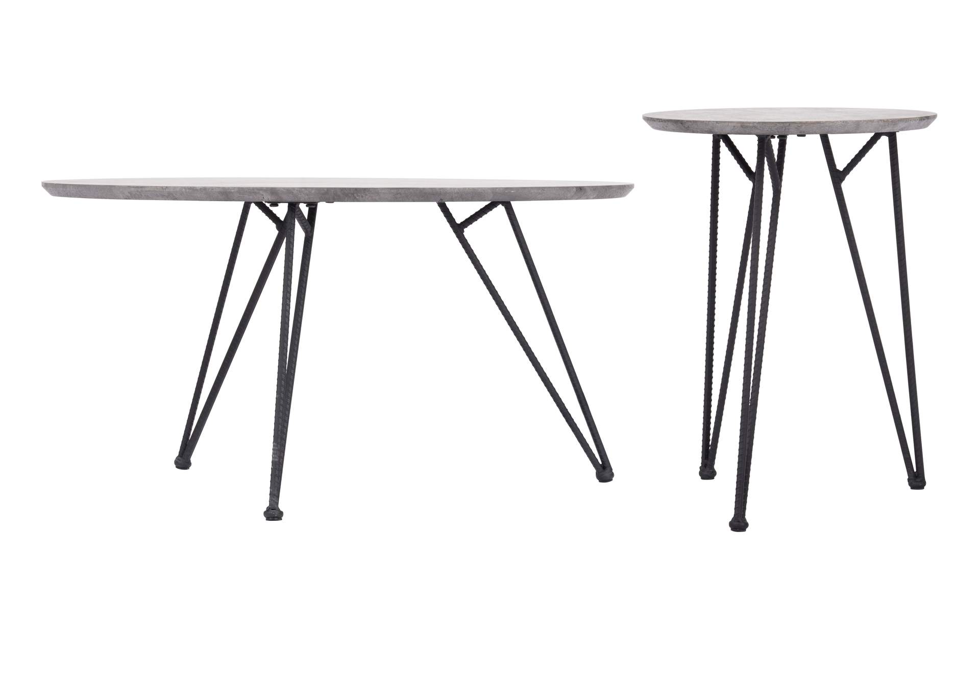 Kerris Coffee Table Set (2-Piece) Gray & Black image 8