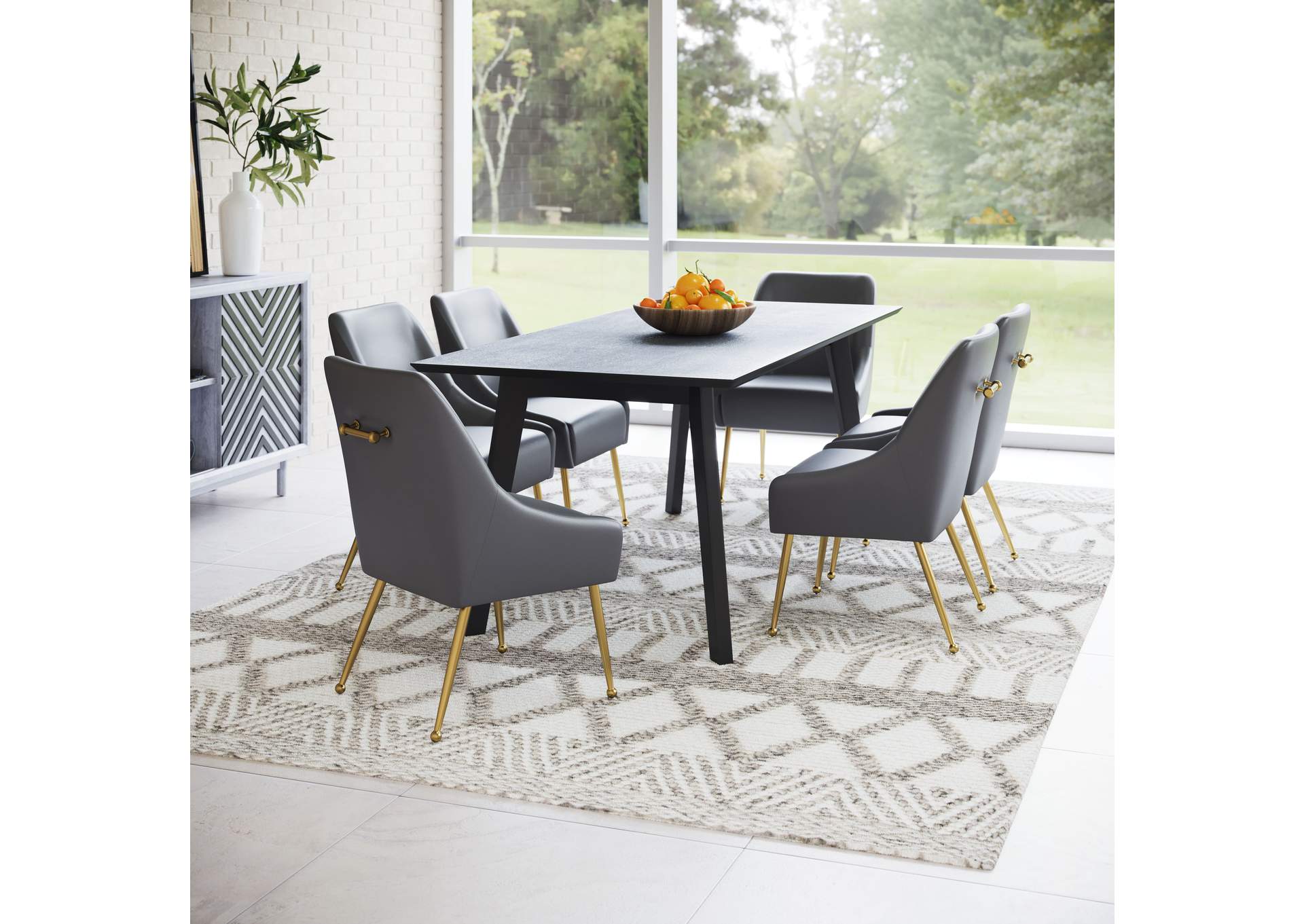 Maxine Dining Chair Gray & Gold image 3