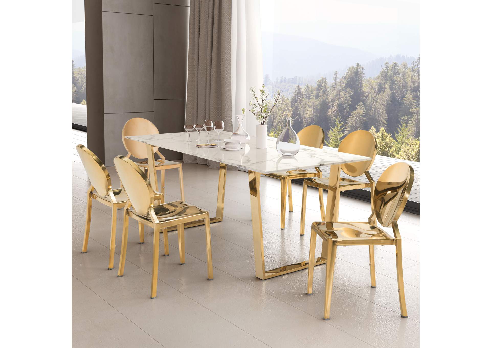 Atlas Dining Table White & Gold image 1