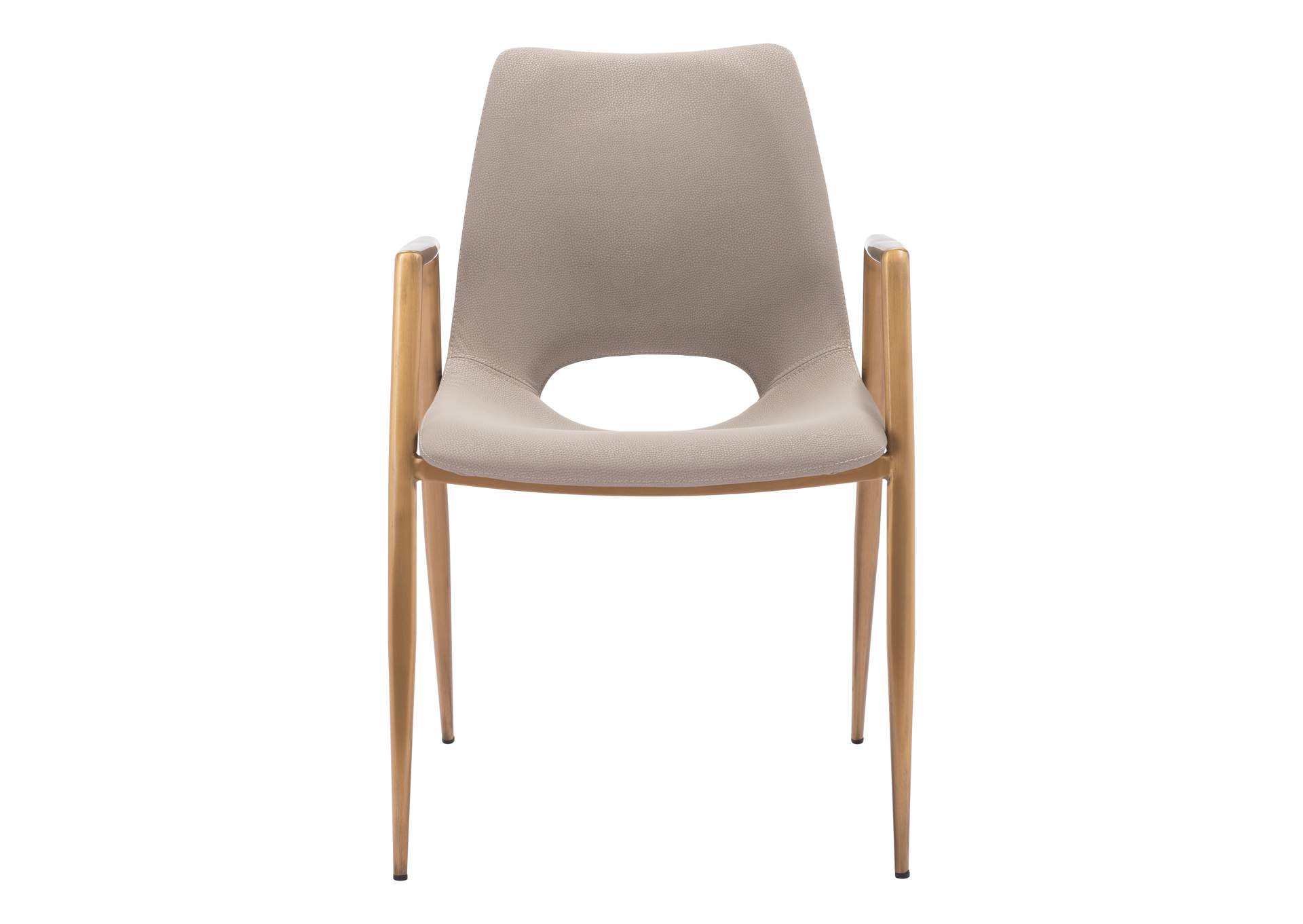 Desi Dining Chair (Set Of 2) Beige & Gold image 6