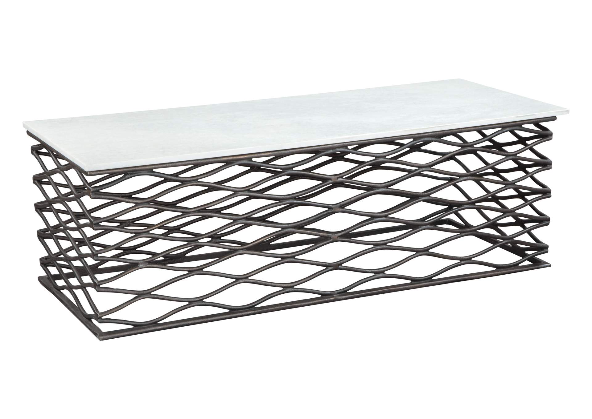 Duchess Coffee Table White & Antique Bronze image 3