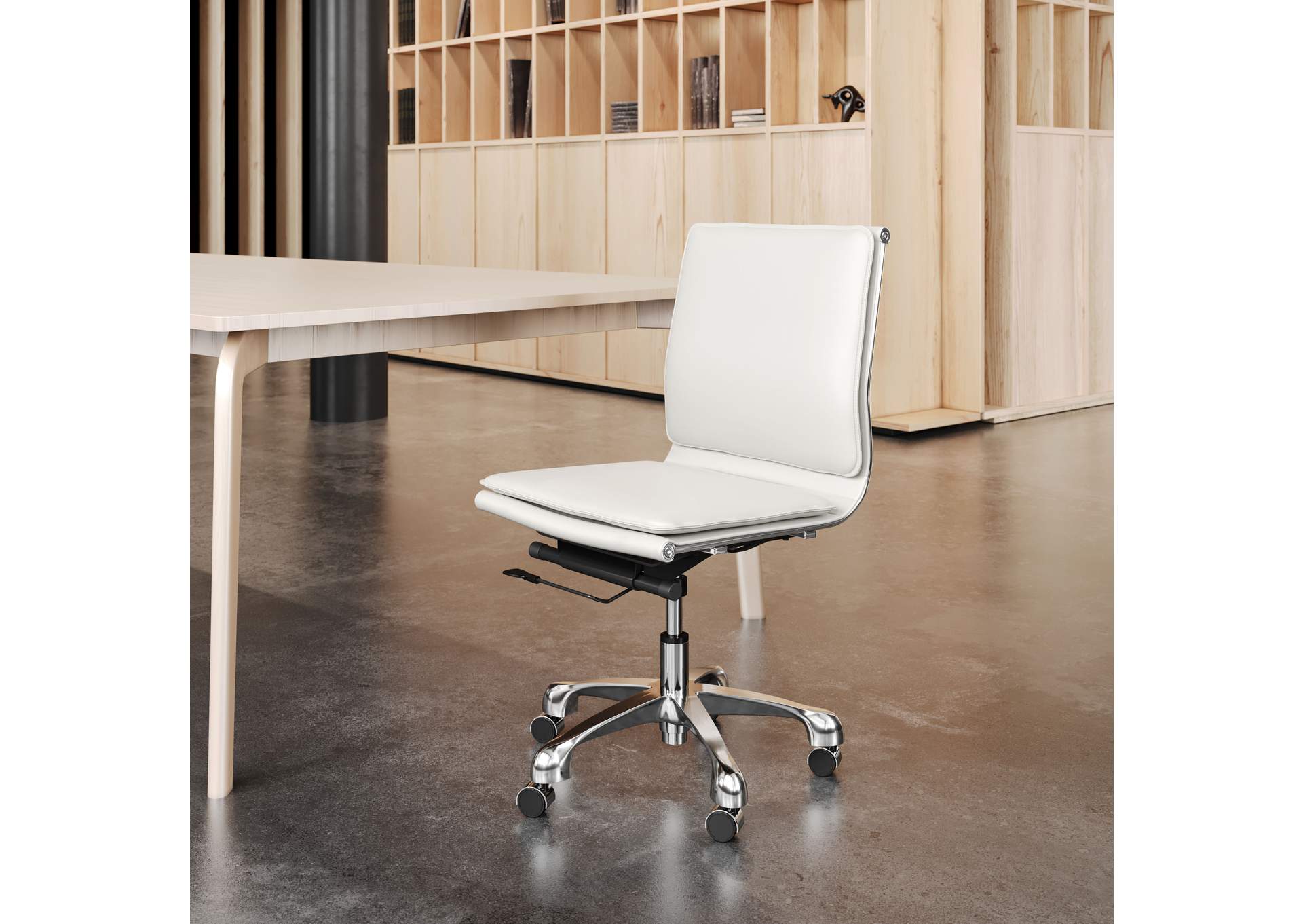 Lider Plus Armless Office Chair White image 1