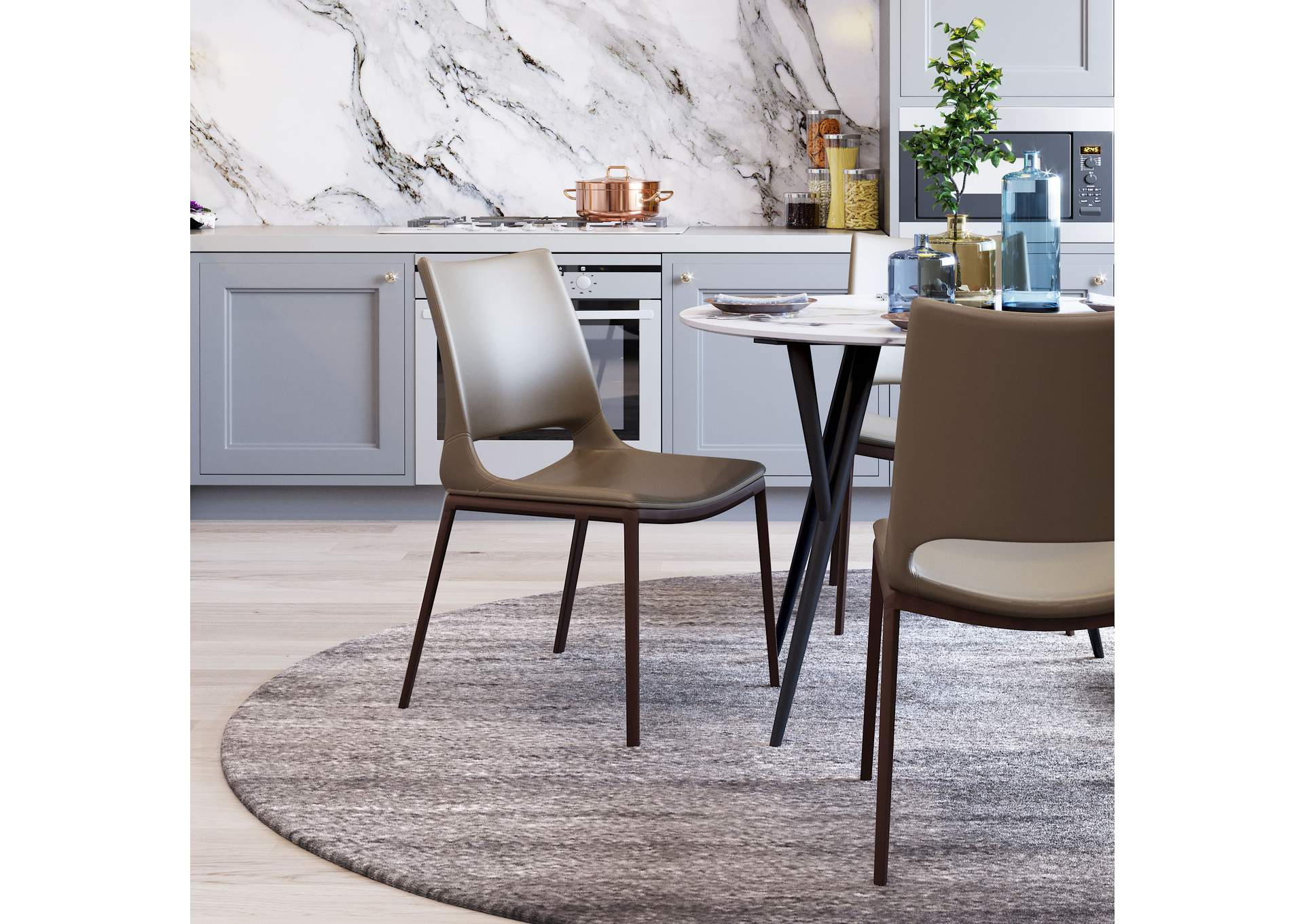 Ace Dining Chair (Set Of 2) Brown & Walnut image 3
