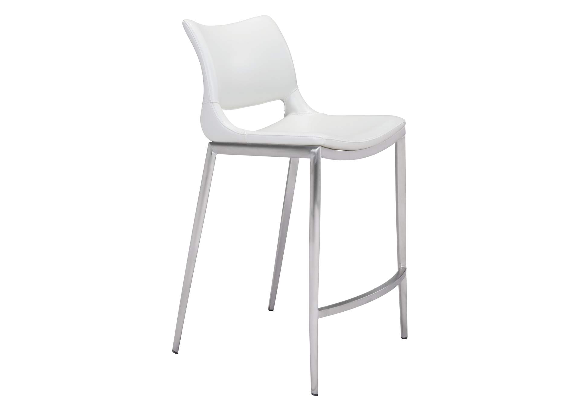 Ace Counter Stool (Set Of 2) White & Silver image 3