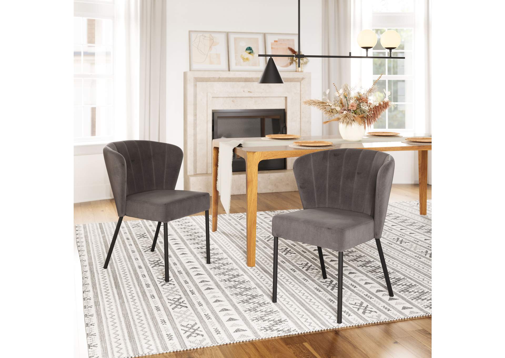 Aimee Dining Chair (Set Of 2) Gray image 1