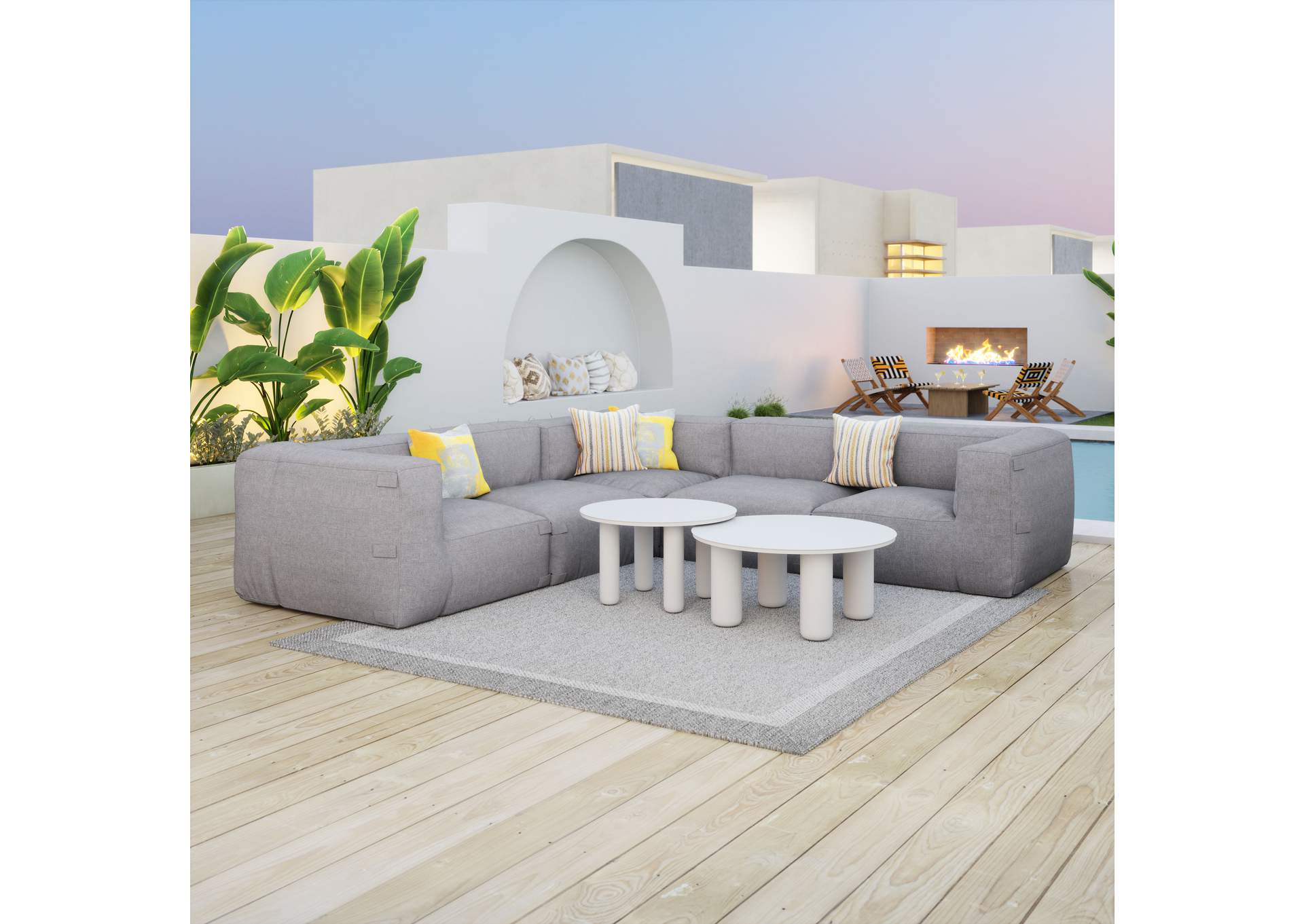 Luanda Outdoor Middle Chair Gray image 3