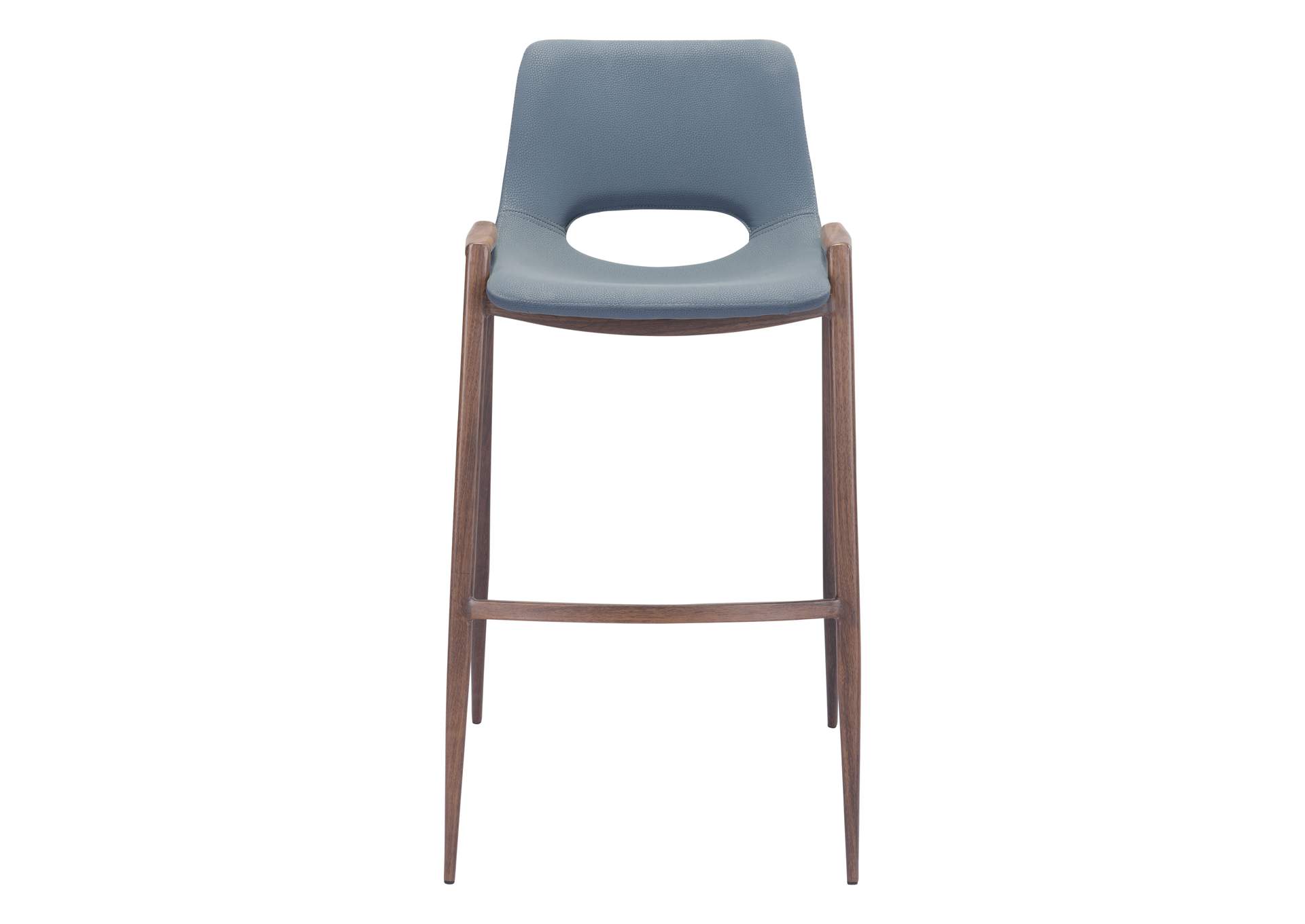 Desi Barstool (Set Of 2) Azure Gray & Walnut image 6