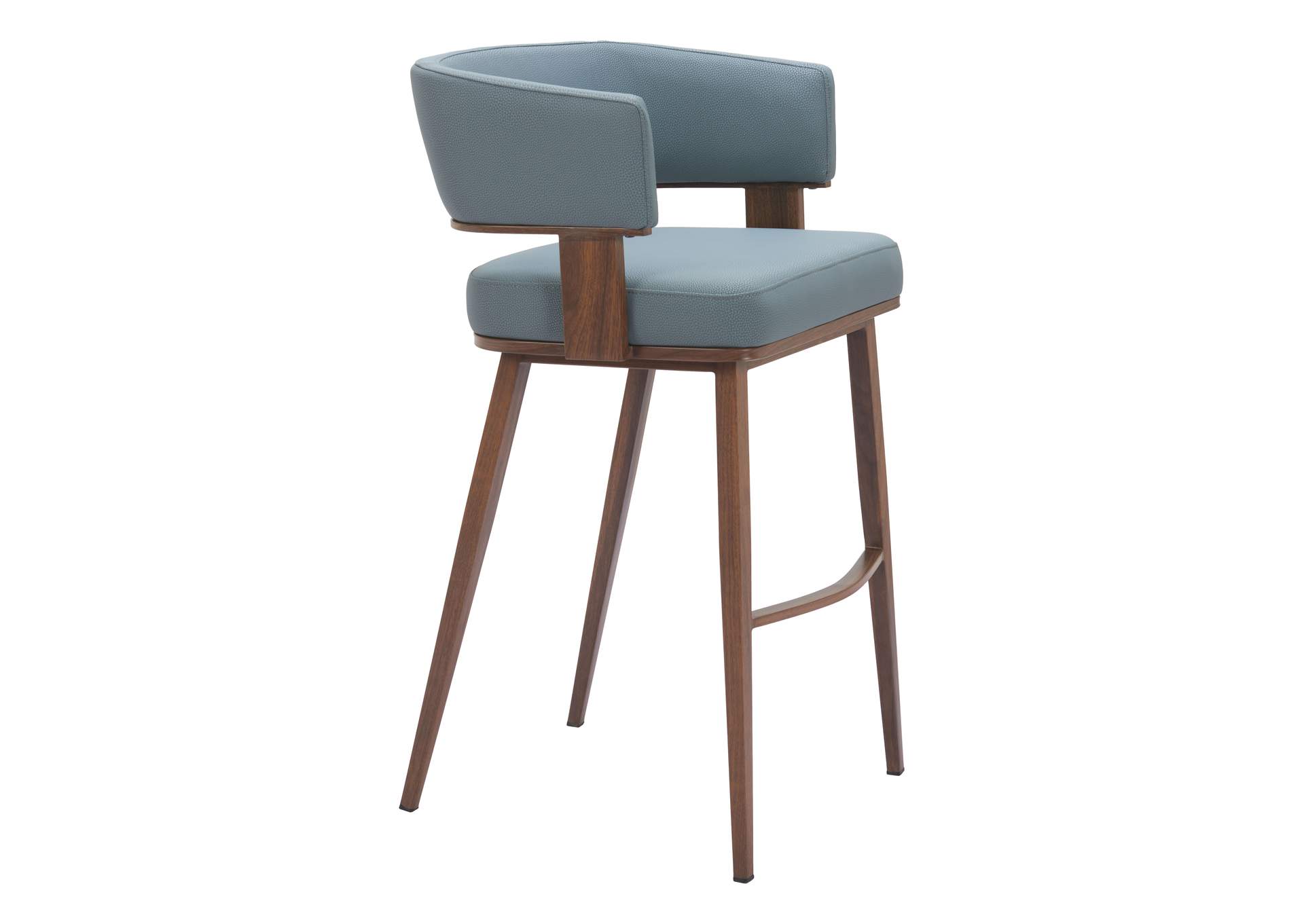 Poise Barstool Azure Gray & Walnut