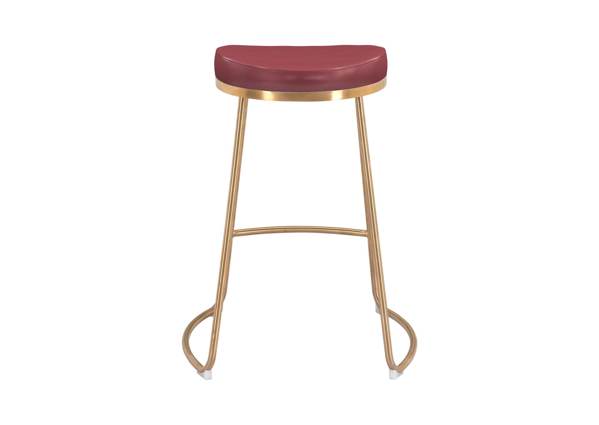 Bree Counter Stool (Set Of 2) Burgundy & Gold image 7