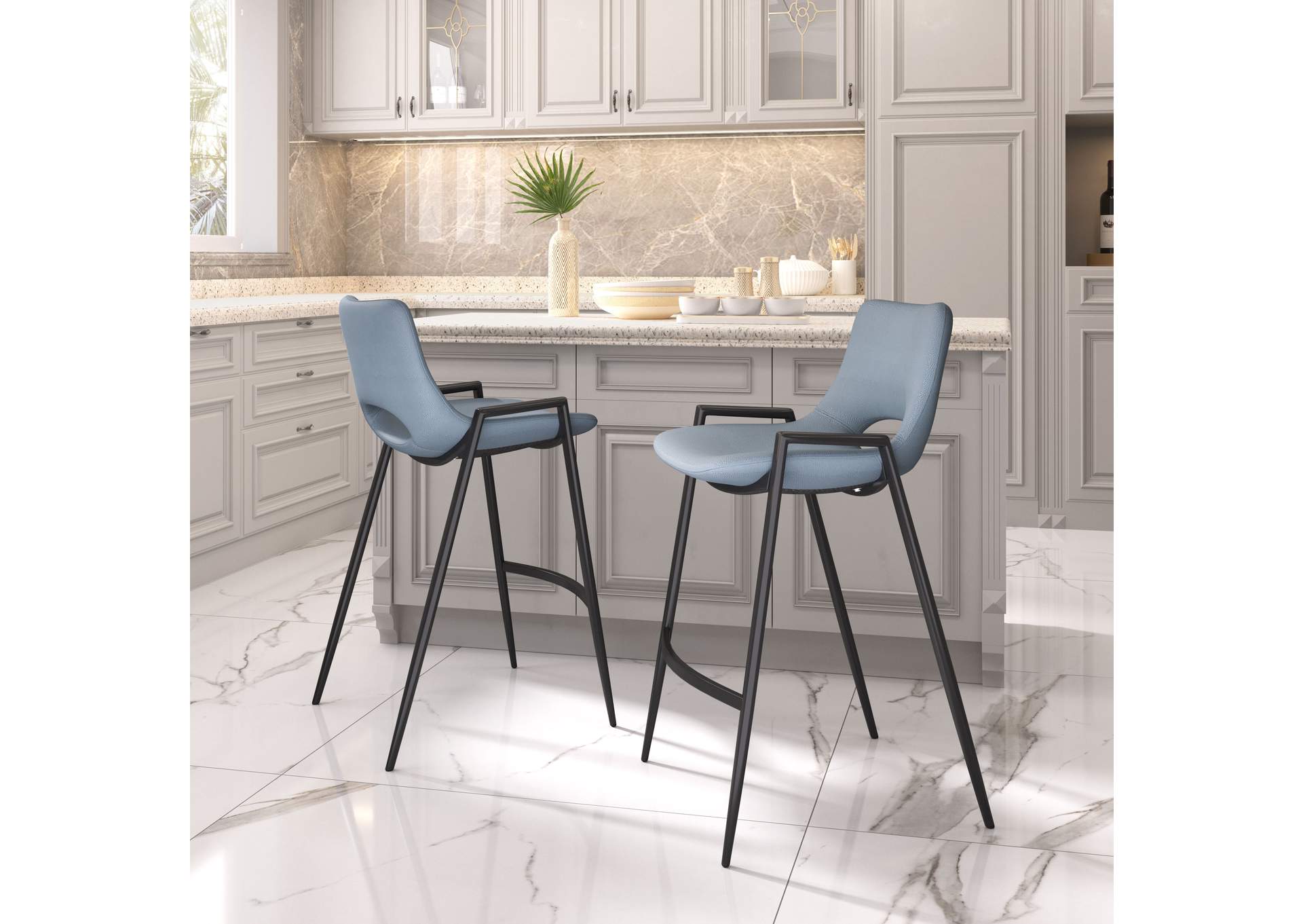 Desi Counter Stool (Set Of 2) Azure Gray image 1