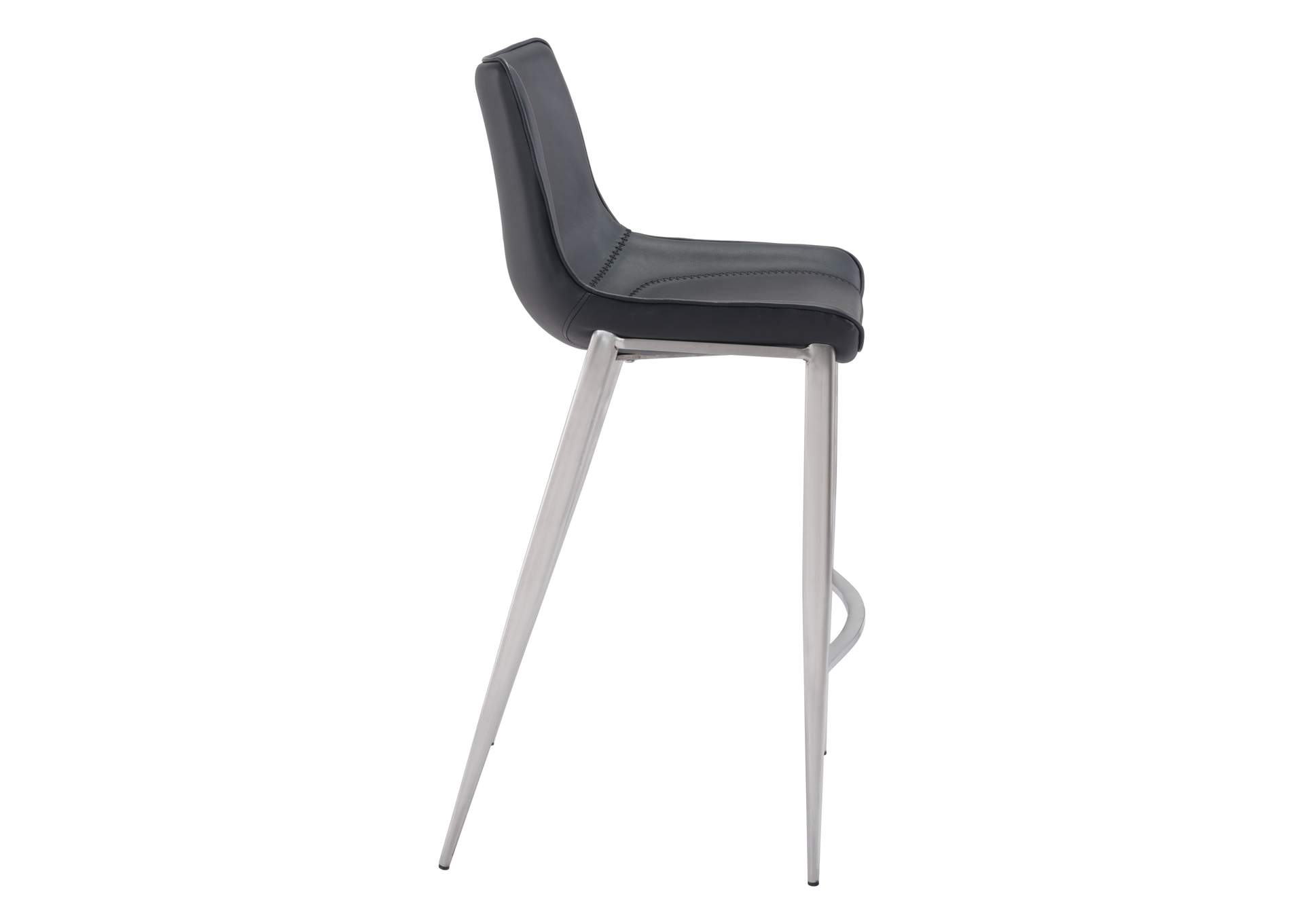 Magnus Barstool (Set Of 2) Black & Silver image 5