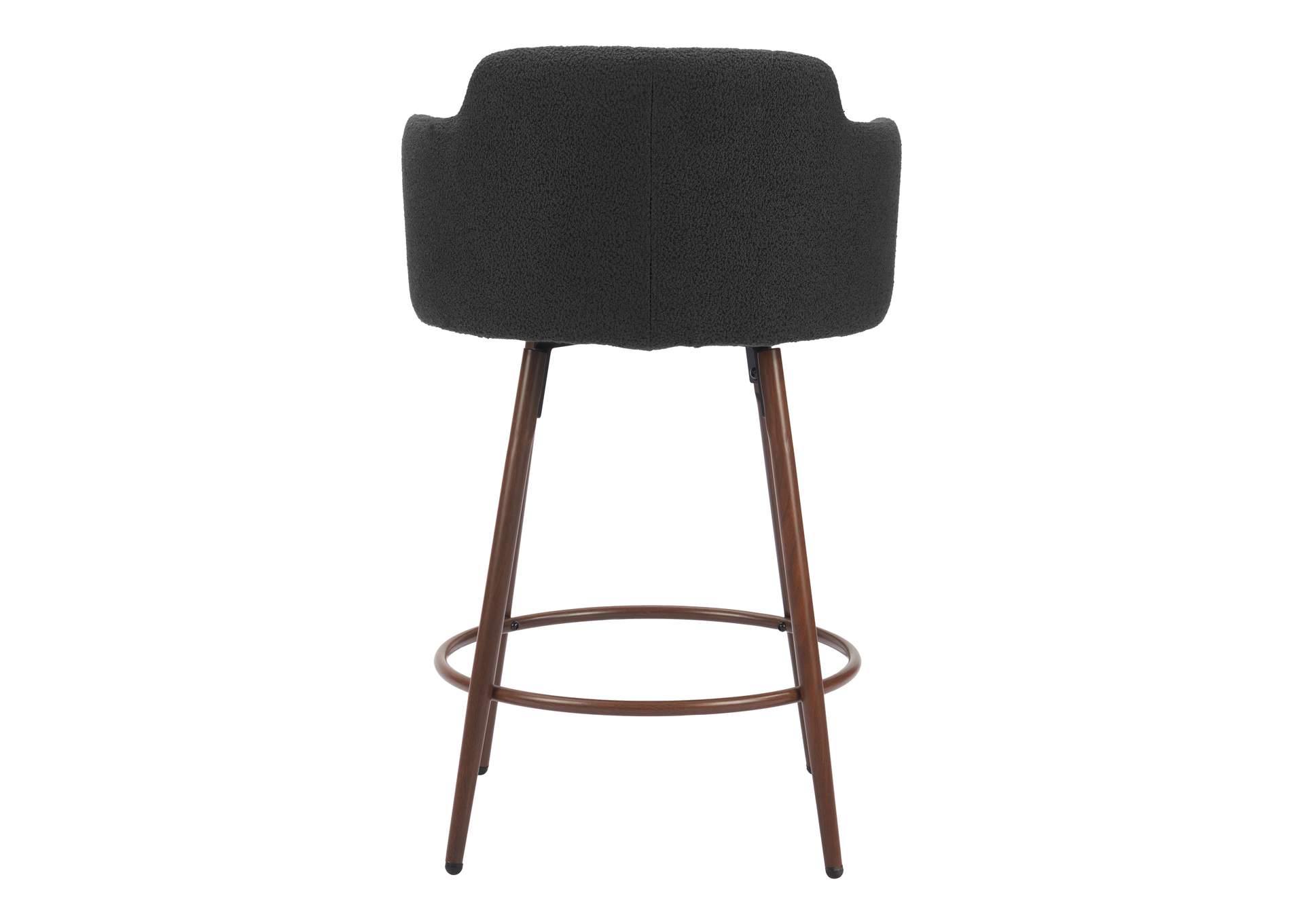 Kono Swivel Counter Stool (Set Of 2) Black & Walnut image 5
