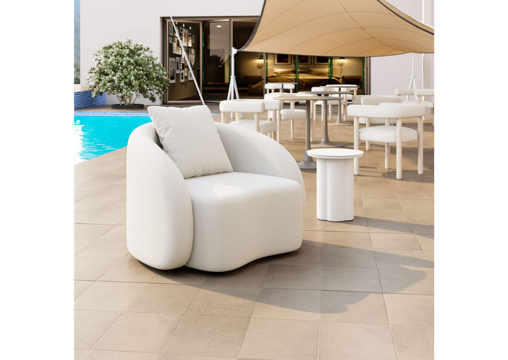Sunny Isles Outdoor Accent Chair Beige image 1