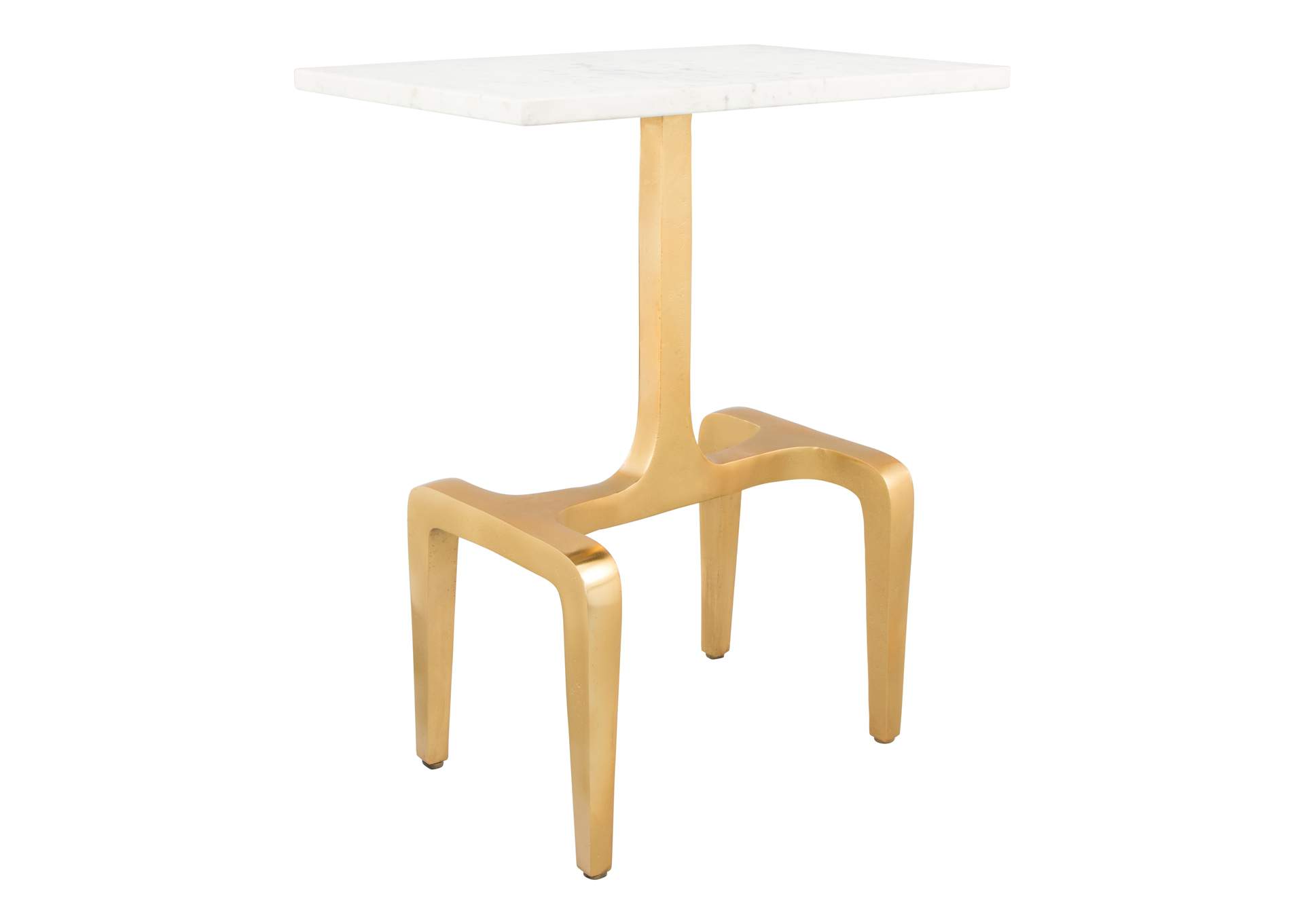 Clement Side Table White & Gold image 3