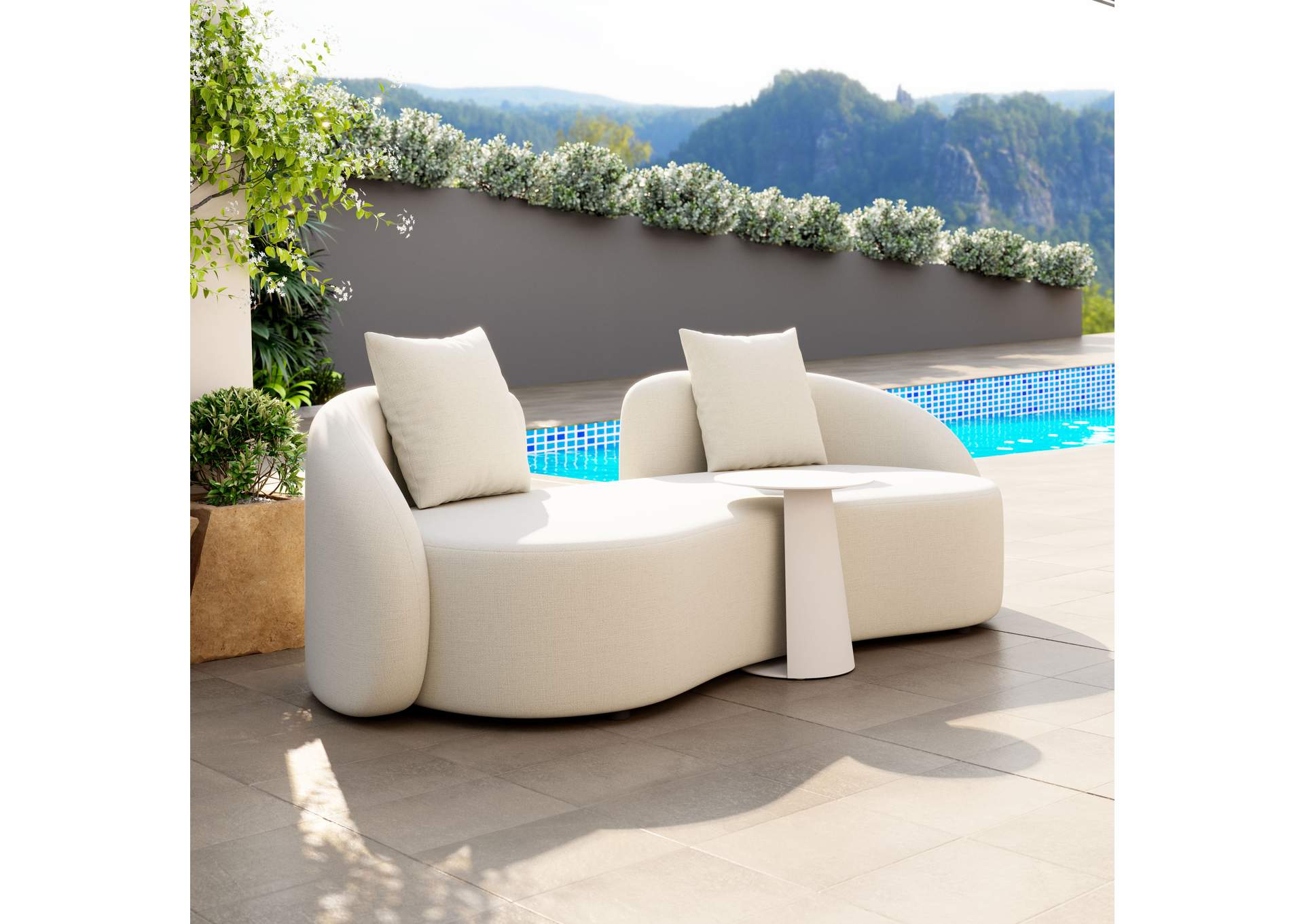 Sunny Isles Outdoor Loveseat Beige image 1