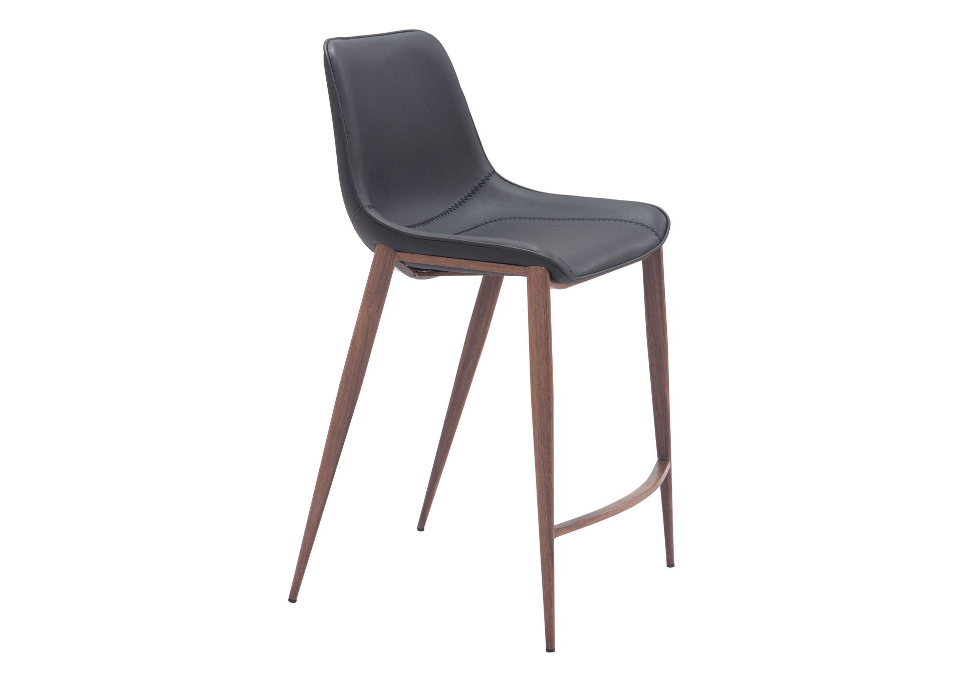 Magnus Counter Stool (Set Of 2) Black & Walnut image 3