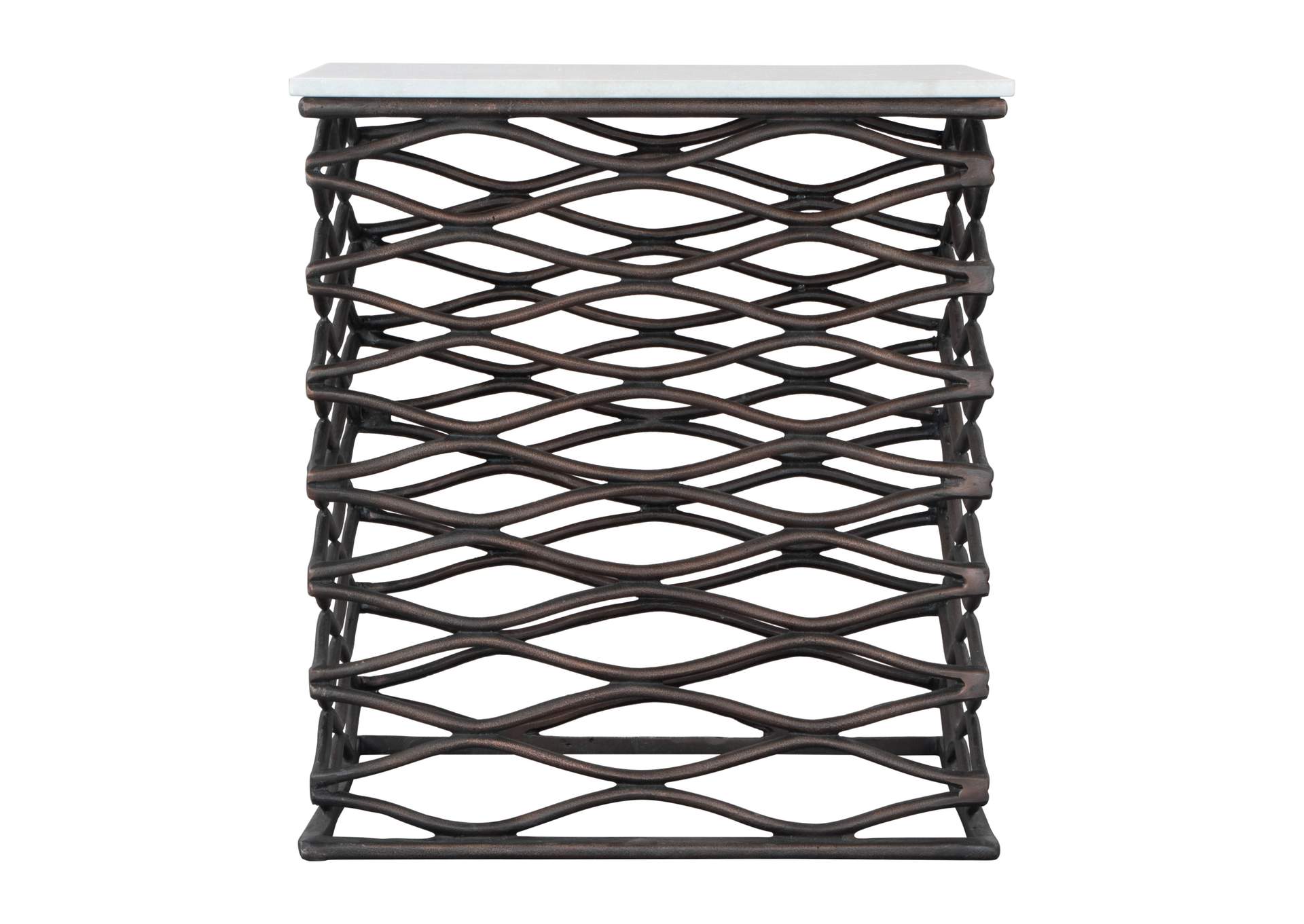 Duke Side Table White & Antique Bronze image 4