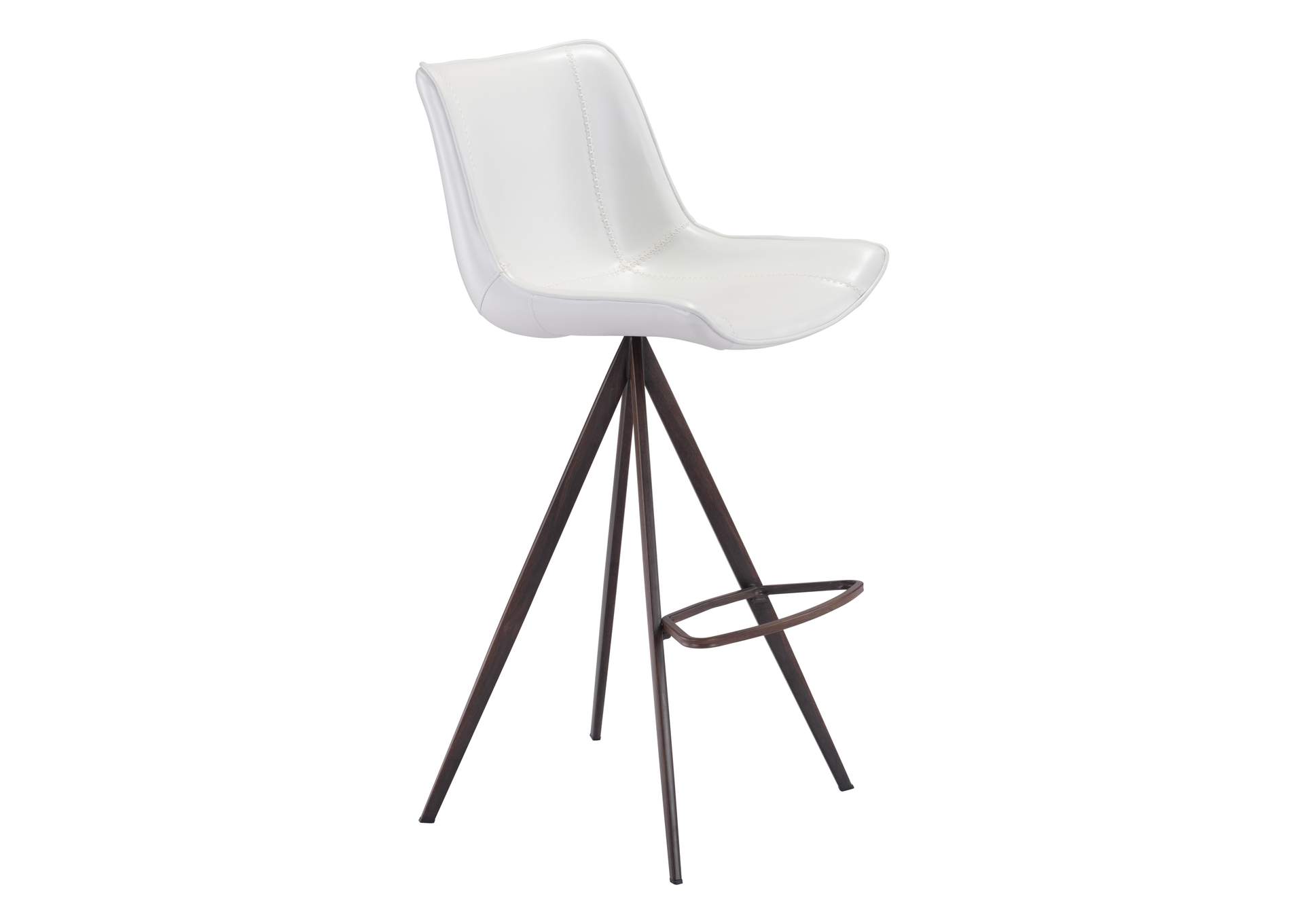 Aki Barstool (Set Of 2) White & Walnut image 3
