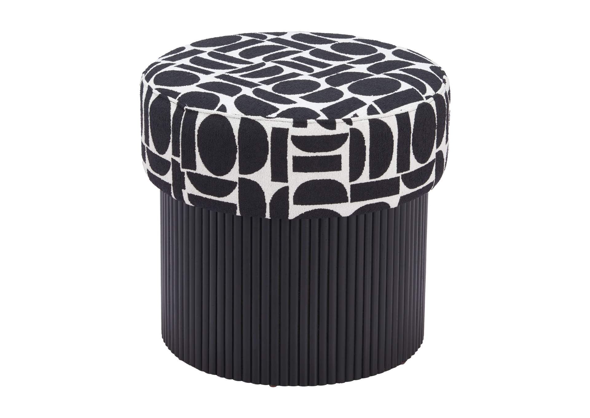 Boto Storage Ottoman Black & White image 8