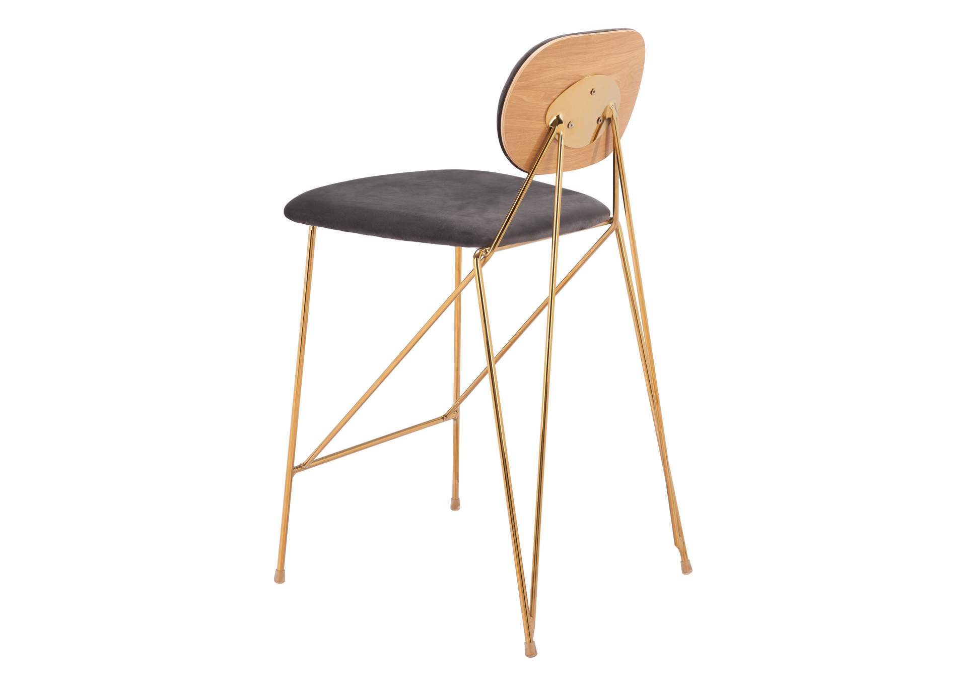 Georges Counter Stool (Set Of 2) Gray & Gold image 7