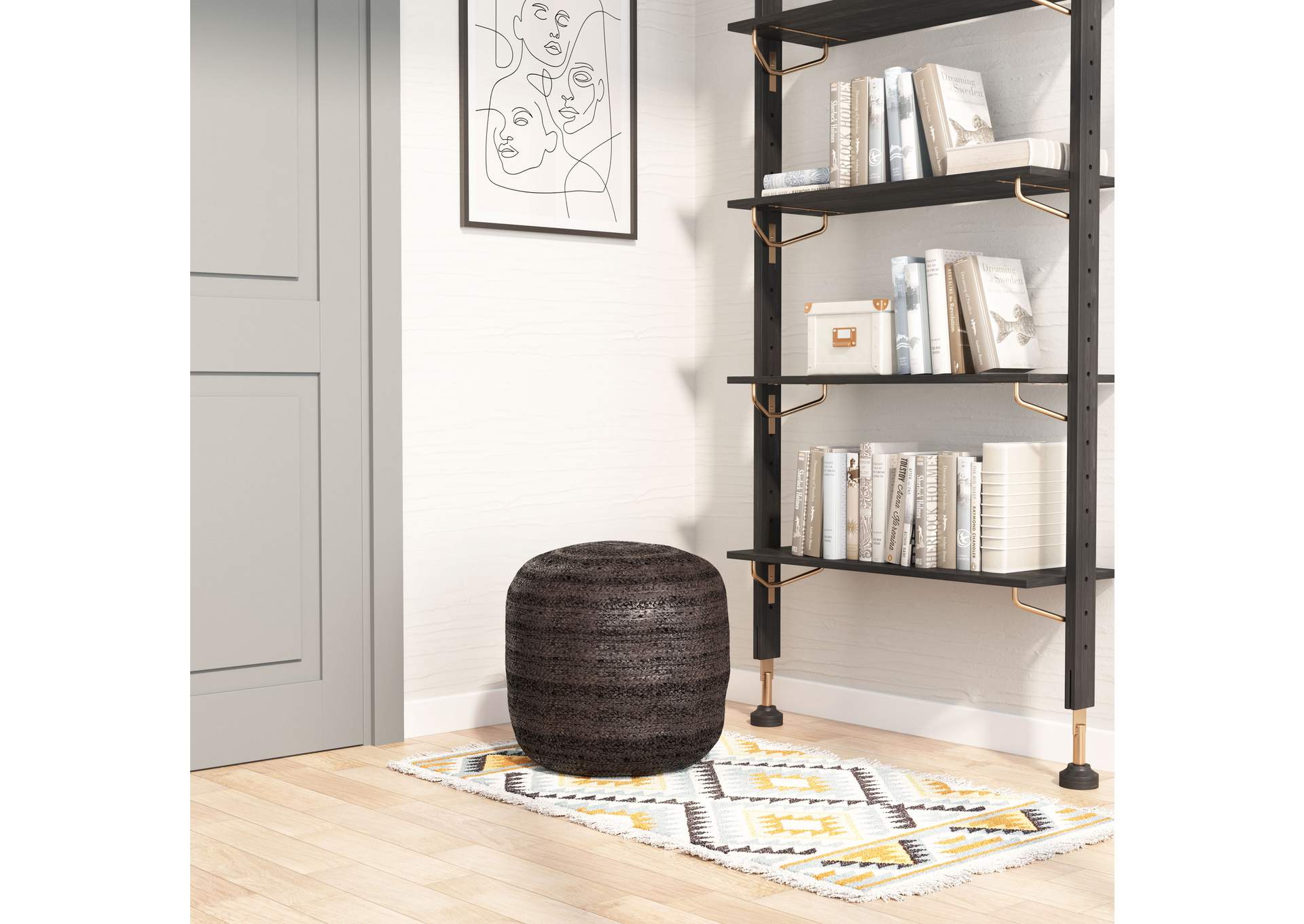 Lillian Ottoman Black image 3