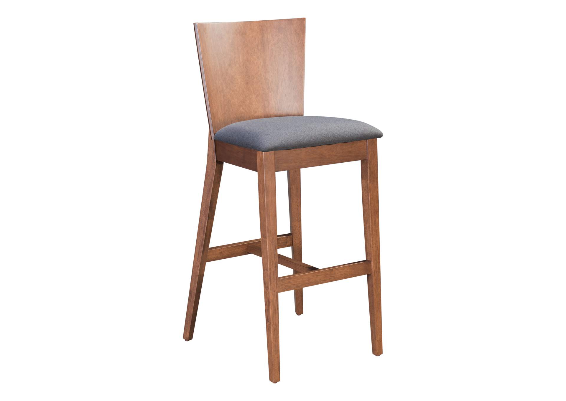 Ambrose Barstool (Set Of 2) Walnut & Dark Gray image 3
