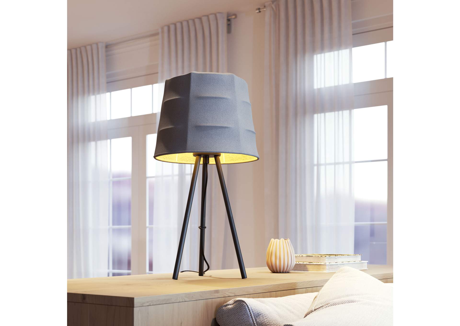 Mozzi Table Lamp Gray & Black image 1